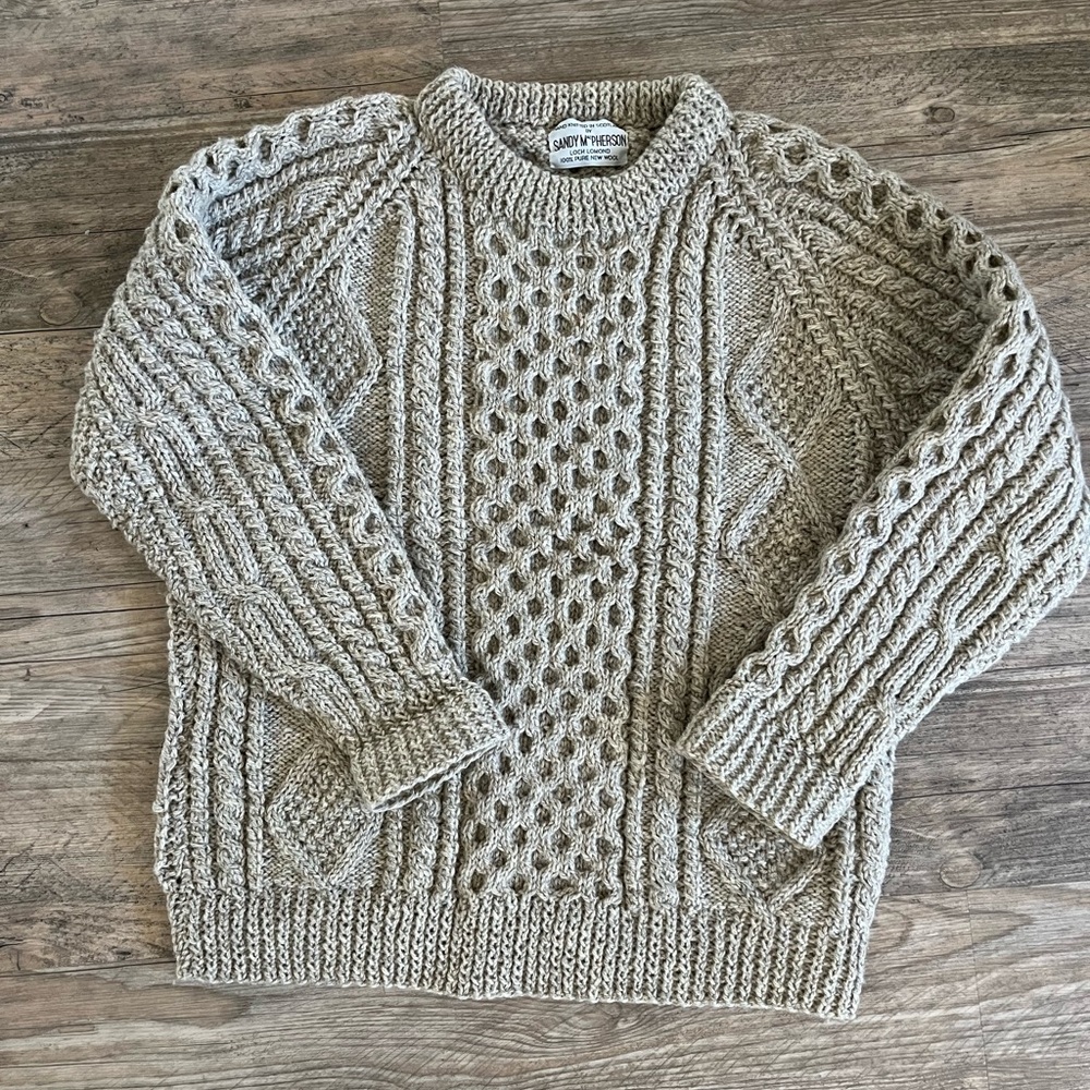 Hand knit in Scotland 100 percent pure new wool sweater
